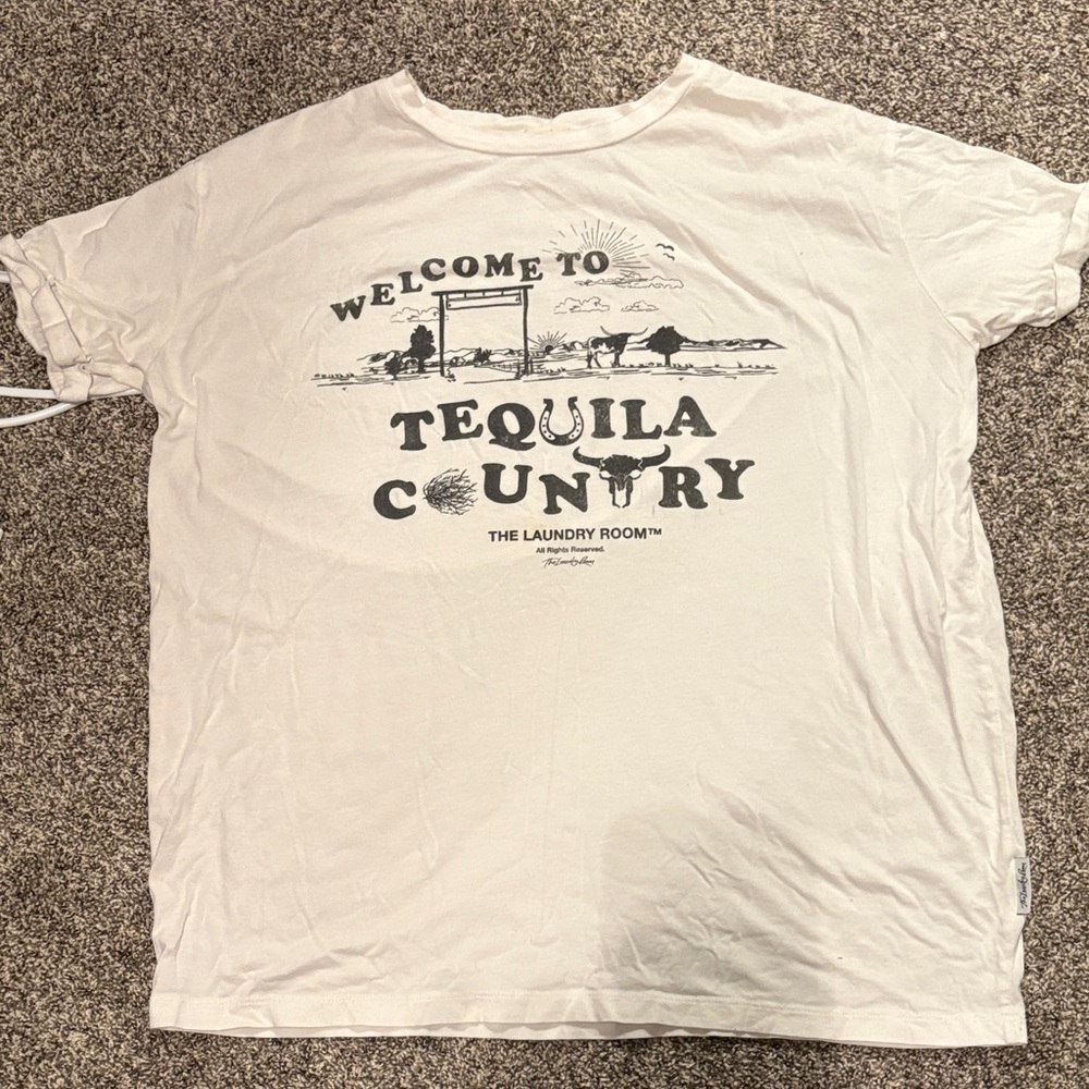 The Laundry Room White Graphic Tee tequila country